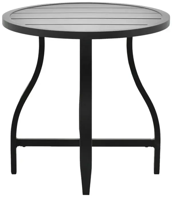 Madelle Modern Classic Black Aluminum Round Outdoor End Table