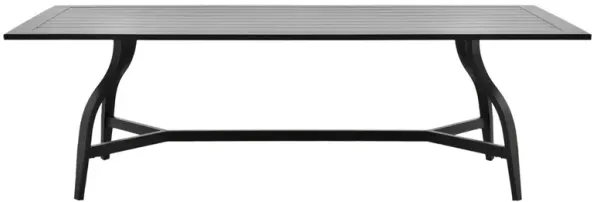 Madelle Modern Classic Black Aluminum Rectangular Outdoor Dining Table - 96"