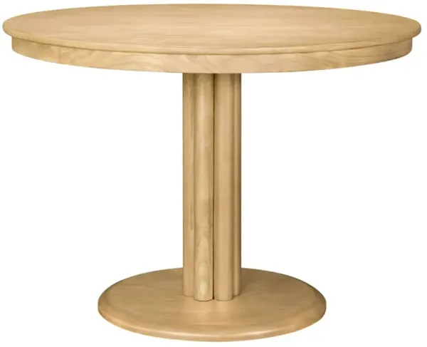Marben Modern Classic Tan Wood Round Pedestal Dining Table - 42"
