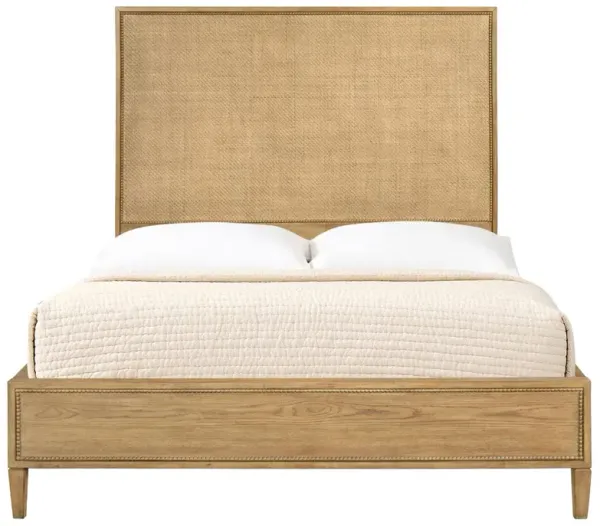 Anjana Coastal Beach Woven Rattan Brown Oak Bed - King