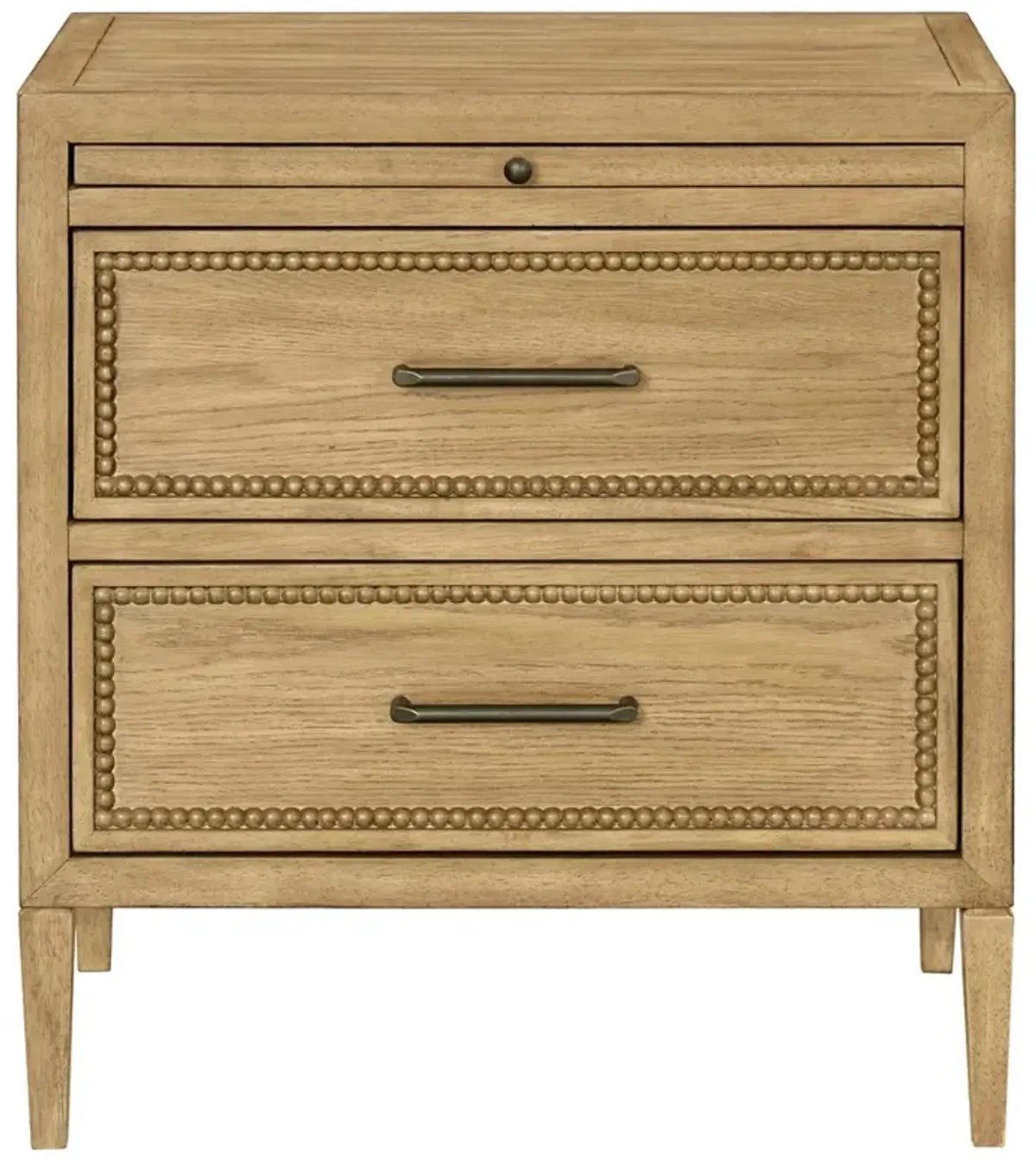 Anjana Coastal Beach Brown Oak Nightstand