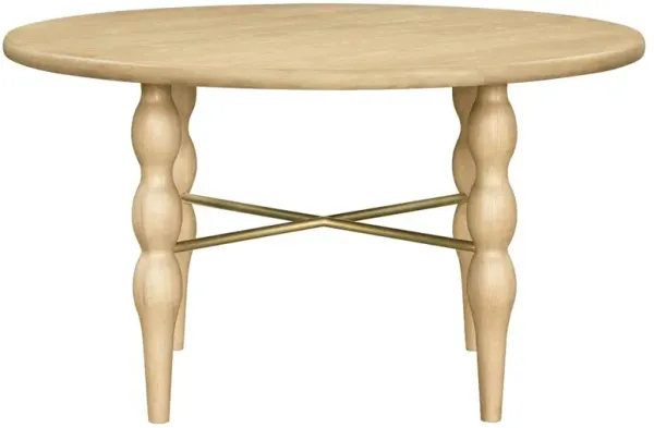 Leonia Modern Classic Brown Oak Round Dining Table - 54"