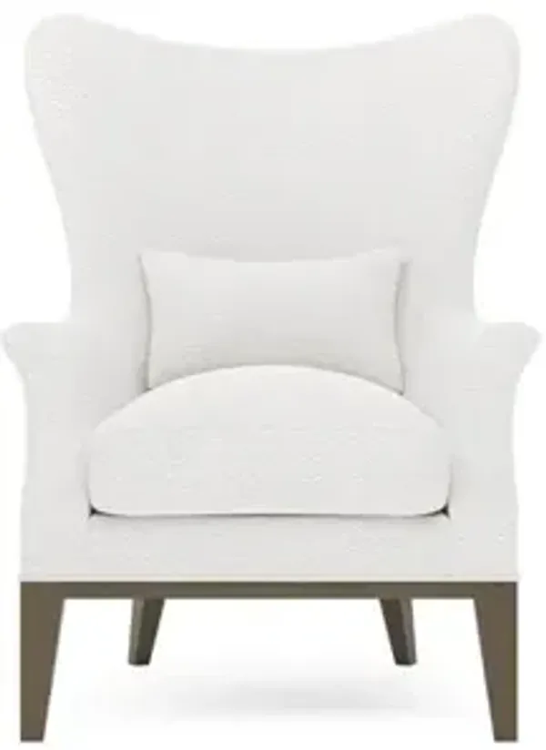 Constance White Lamb Performance Wing Chair