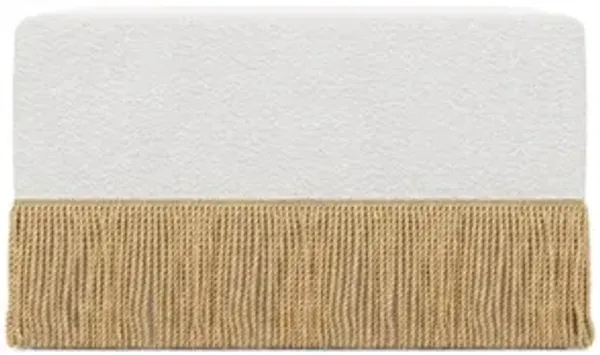 Zayla White Lamb Performance Ottoman - 30”