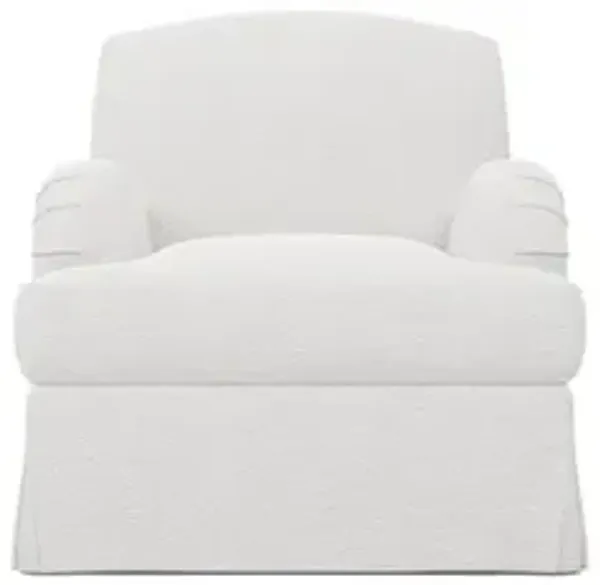 Lorelai White Lamb Performance Skirted Chair