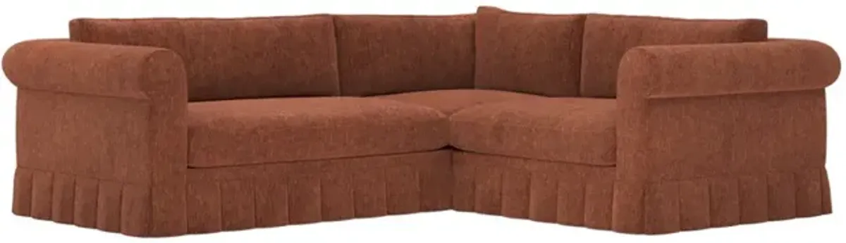 McKinley Chestnut Skirted Corner Sectional - Left End - 105”