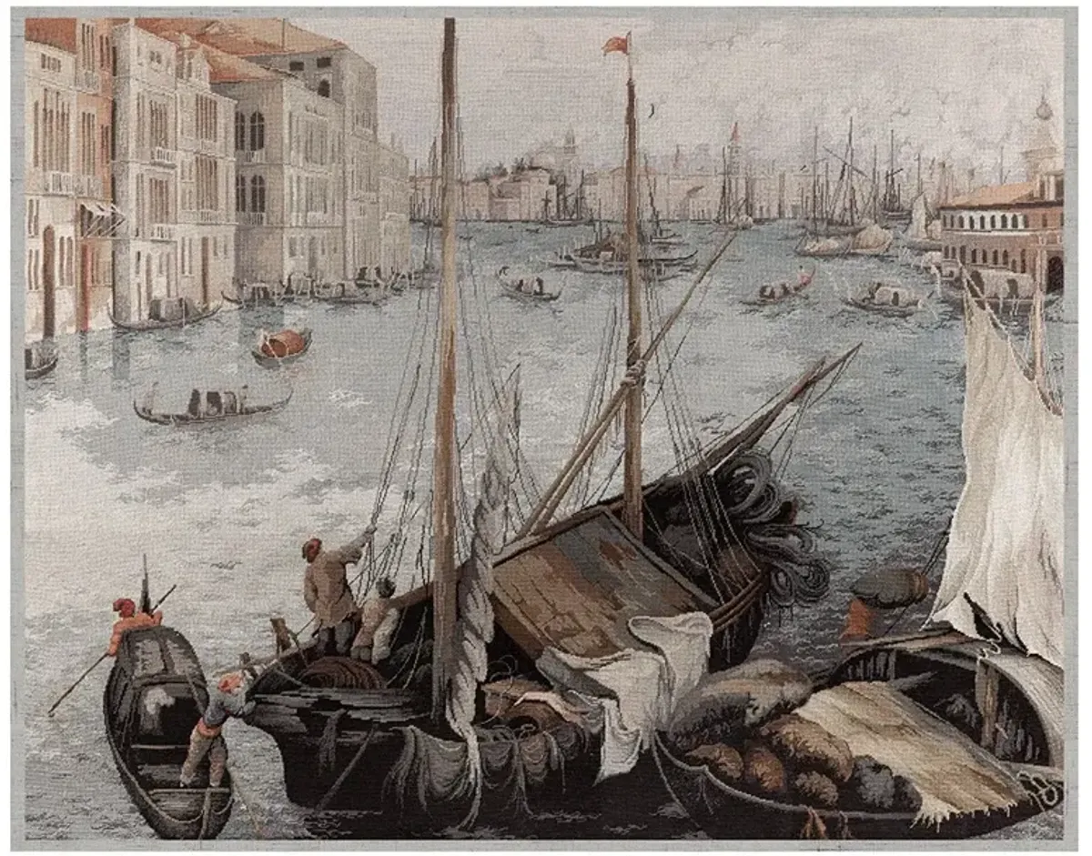 Amara Updated Traditional Grey Gondola Tapestry - 43x55