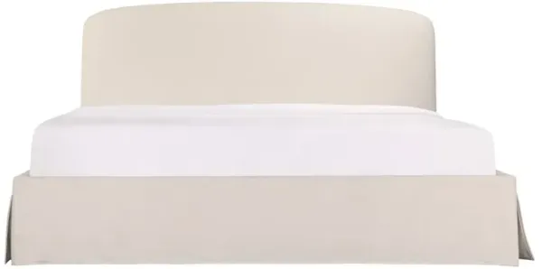 Jezreel Modern Classic Cream Slipcovered Storage Bed - Queen