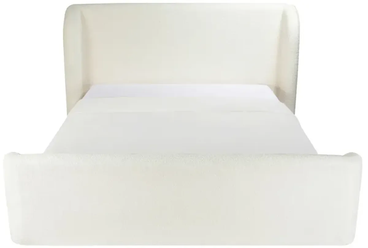 Arielle Modern Classic Cream Storage Wingback Bed - Queen