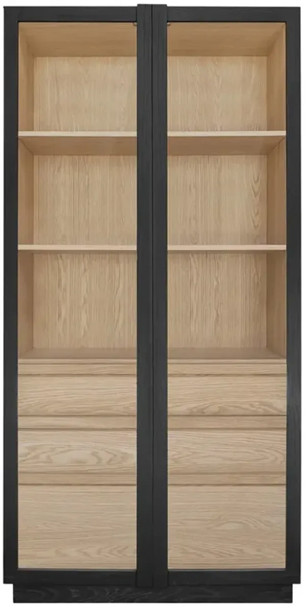 Cassiel Modern Classic Black Wood Display Cabinet