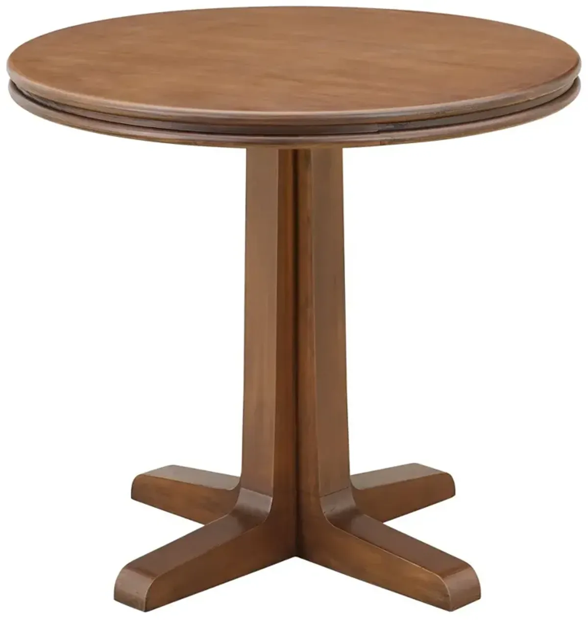 Claris Modern Classic Brown Pine Wood Round Dining Table - 32"