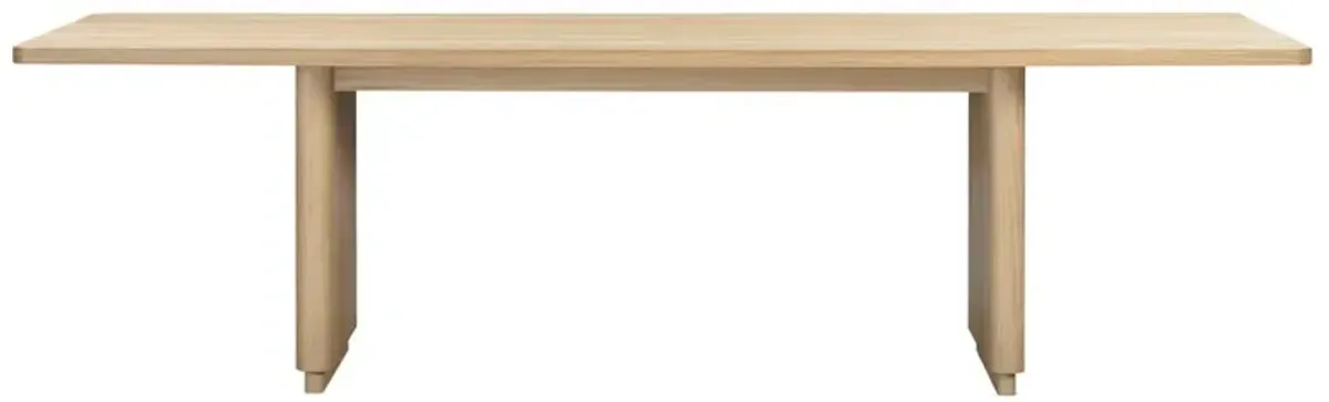 Rishon Modern Classic Natural Oak Rectangular Dining Table - 104"