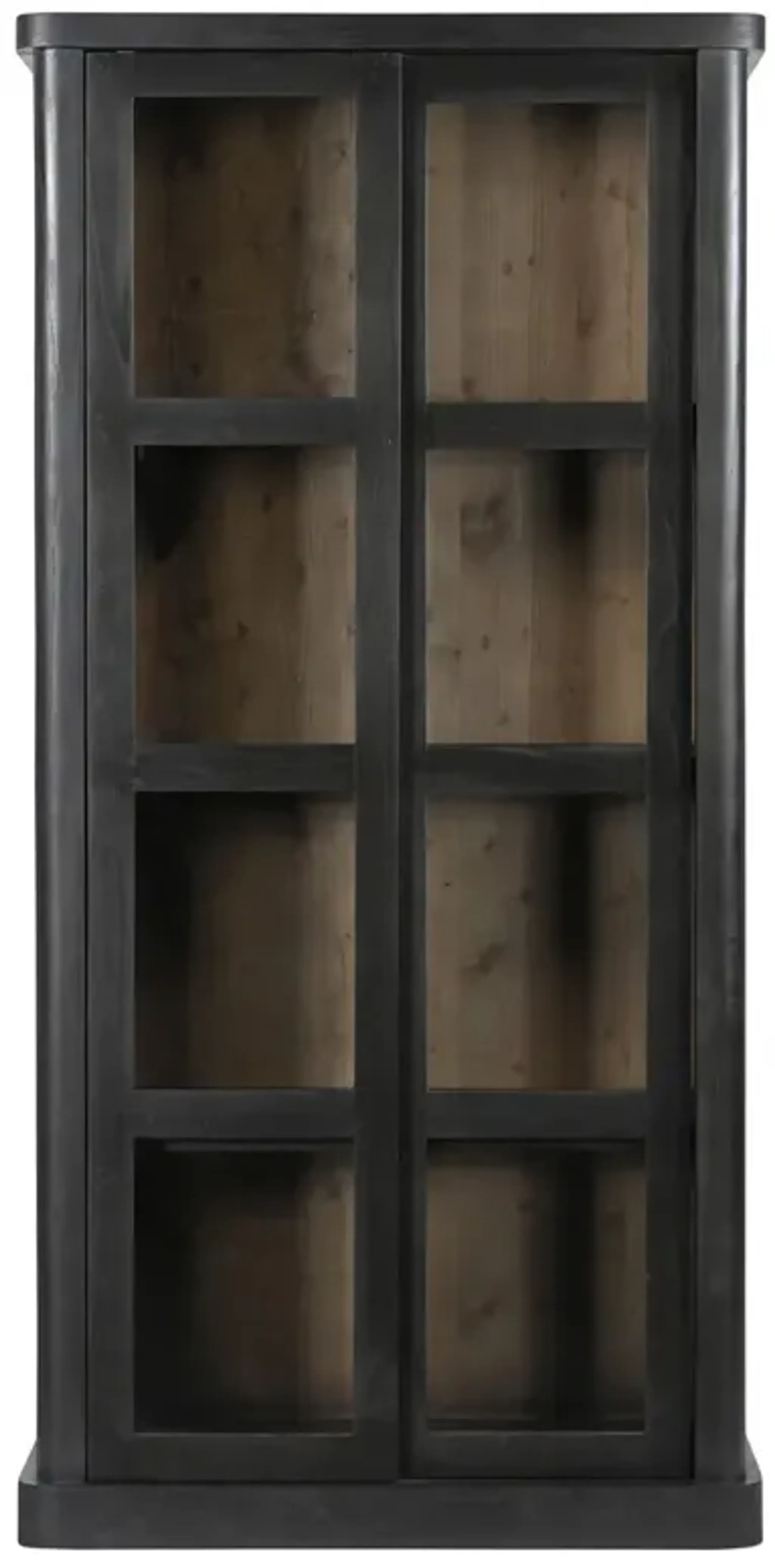 Valerie Rustic Lodge Black Wood Display Case Kathy Kuo Home | Furniture.com