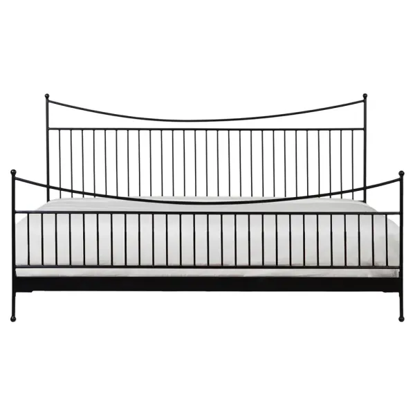 Monette Updated Traditional Black Iron Bed - King