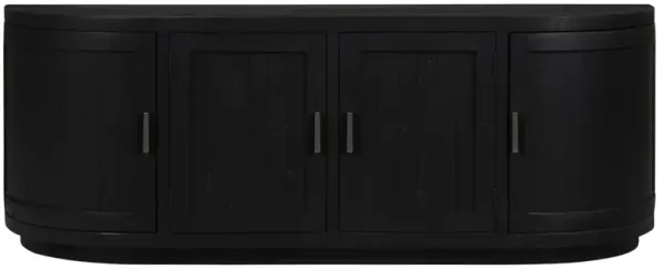Neriah Rustic Lodge Black Reclaimed Wood Media Cabinet - 71"