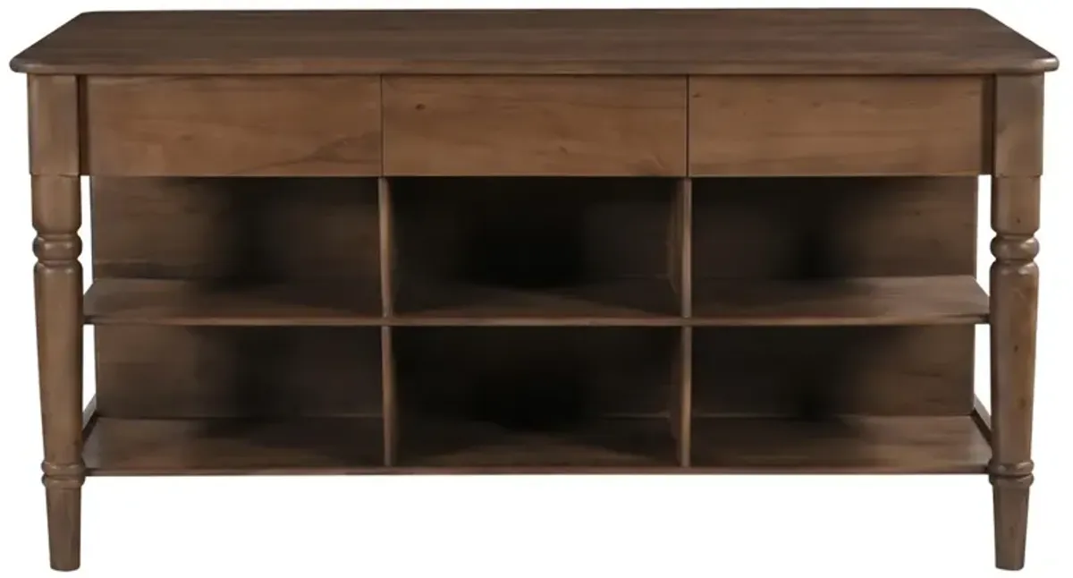 Vincent Updated Traditional Brown Acacia Wood Kitchen Island - 72"