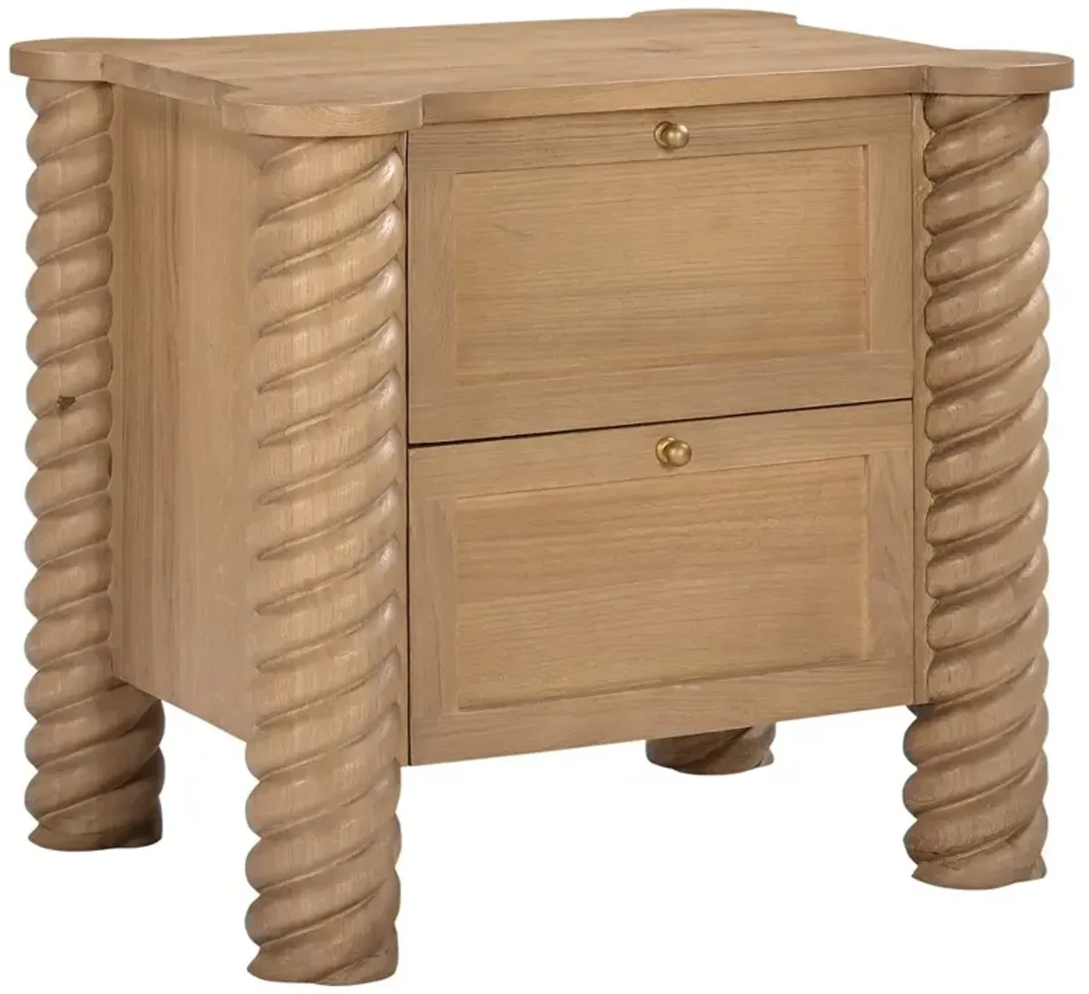 Faith French Country Brown Oak Nightstand