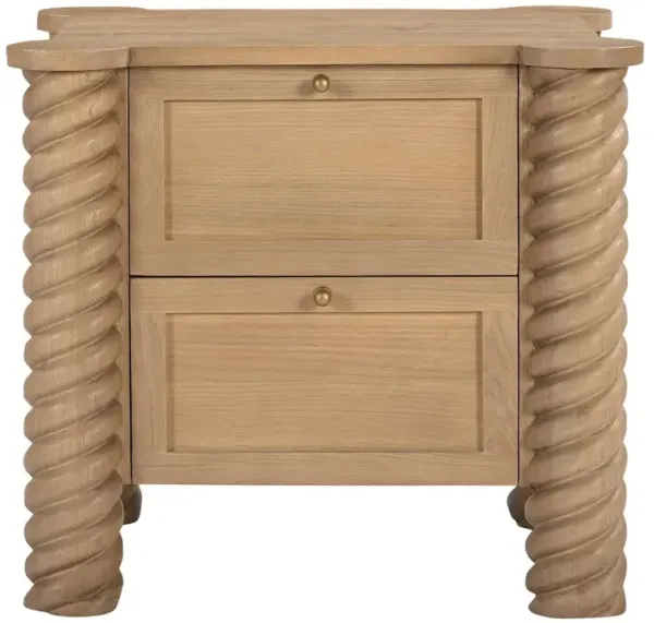 Faith French Country Brown Oak Nightstand
