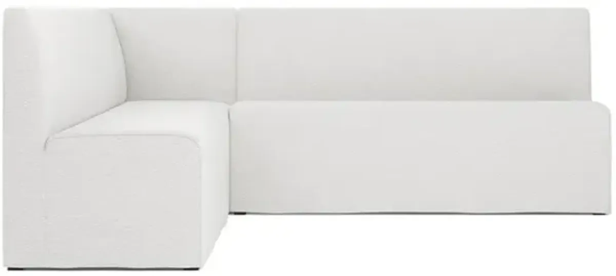 Suri White Lamb Performance Dining Banquette - 88"