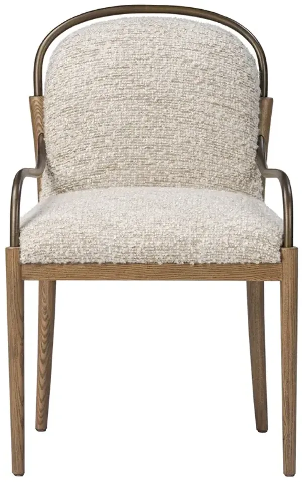 Demi Ivan Stone Boucle Dining Arm Chair