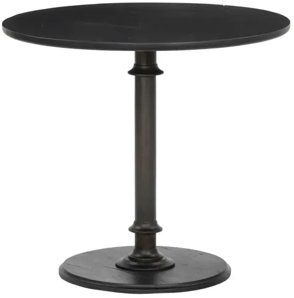 Duke Updated Traditional Dark Reclaimed Wood Round Bistro Table - 33"