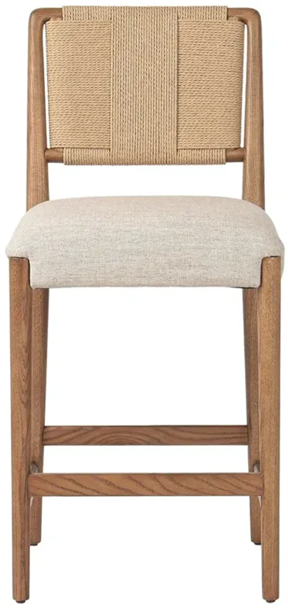 Russ Coastal Beach Beige Performance Natural Oak Counter Stool