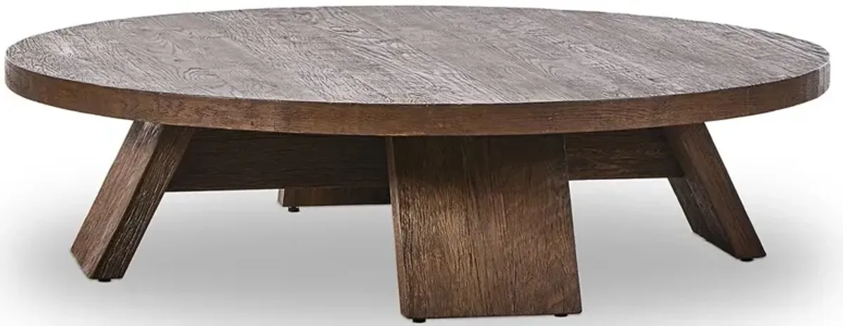 Spice Rustic Lodge Dark Oak Round Coffee Table