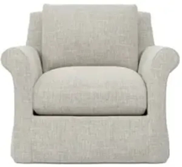 Ameerah Fog Textured Weave Slipcovered Chair