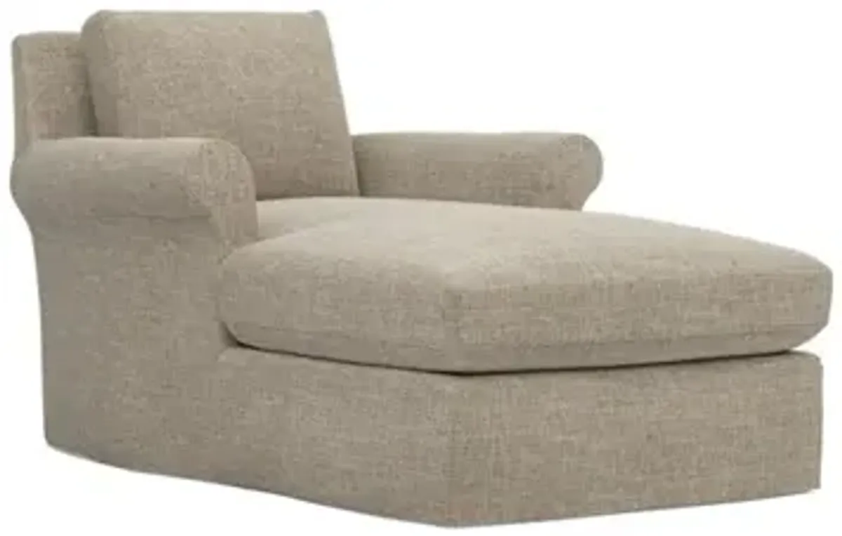 Ameerah Sand Textured Weave Slipcovered Chaise