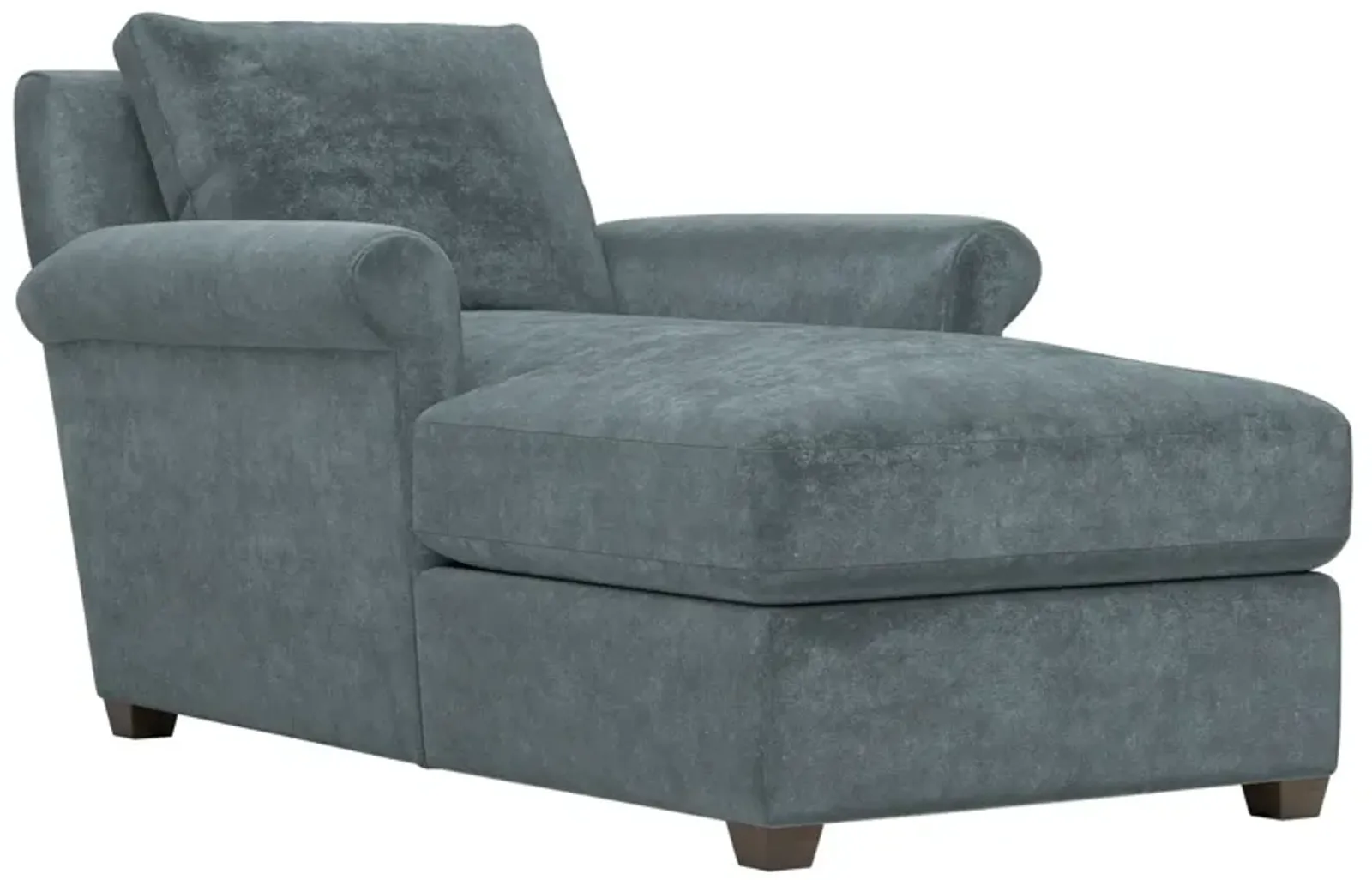 Ameerah Slate Blue Velvet Chaise