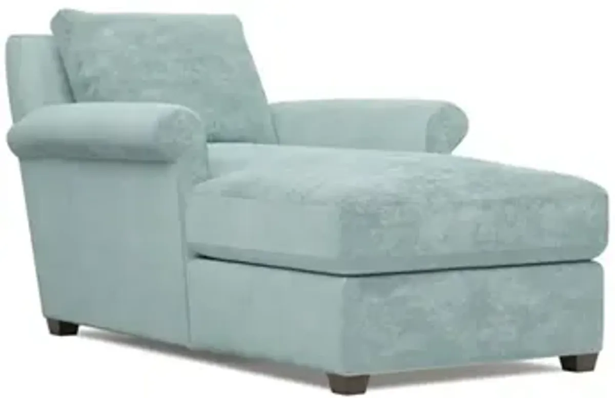 Ameerah French Blue Velvet Chaise