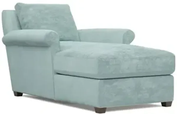 Ameerah French Blue Velvet Chaise