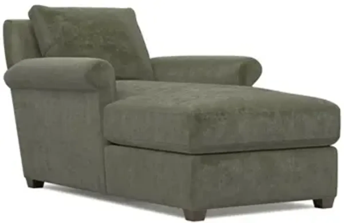 Ameerah Sage Green Velvet Chaise
