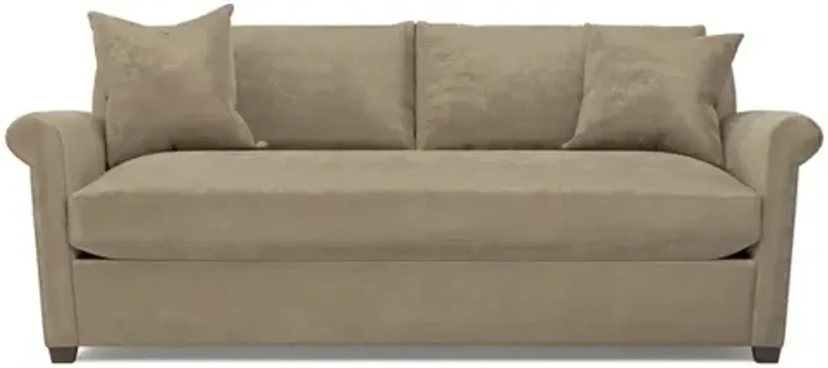 Ameerah Wheat Velvet Bench Cushion Sofa - 84"