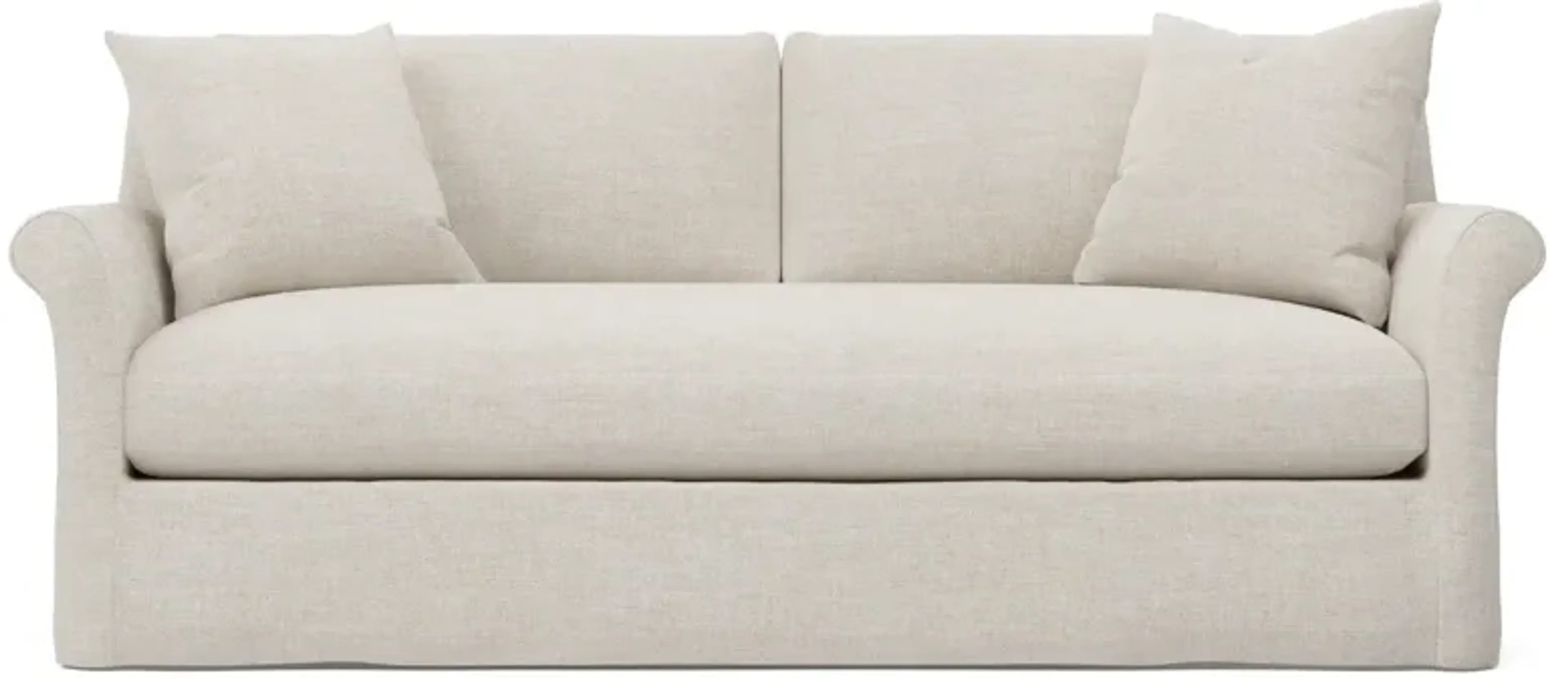 Ameerah Pearl Textured Weave Slipcovered Bench Cushion Sofa - 84