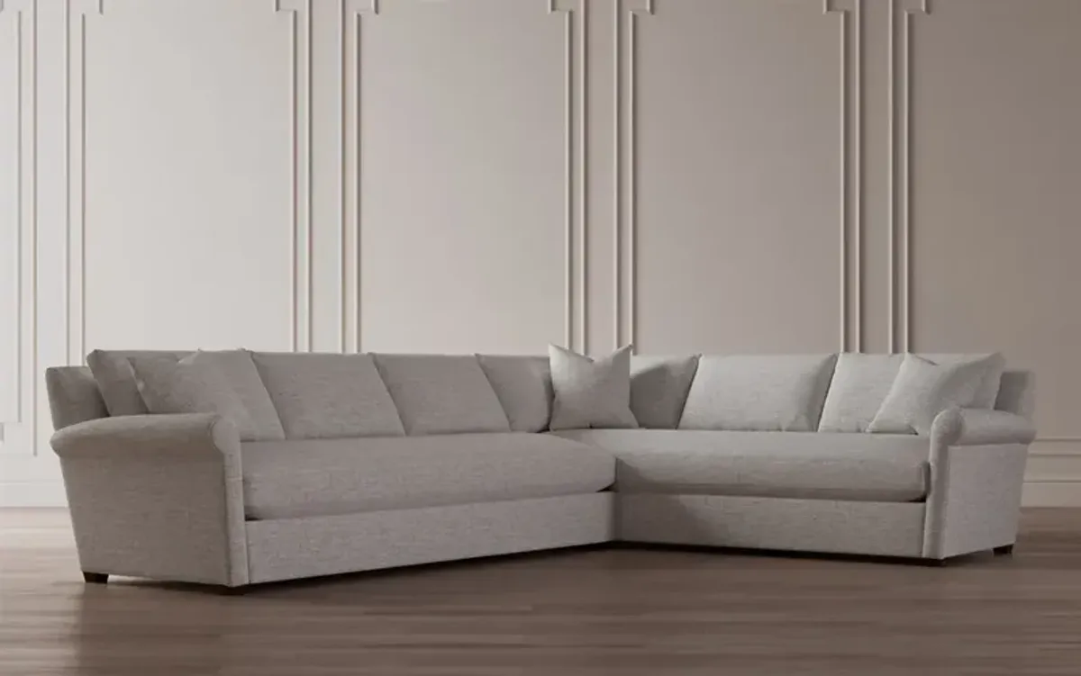 Ameerah Fog Textured Weave Corner Sectional - Left End - 140"