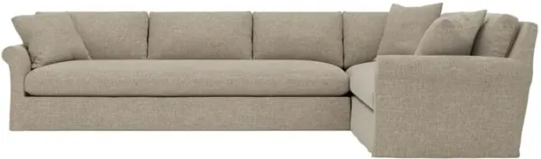 Ameerah Sand Textured Weave Slipcovered Corner Sectional - Left End - 140"