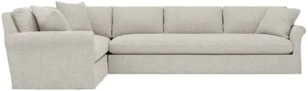 Ameerah Fog Textured Weave Slipcovered Corner Sectional - Right End - 140"