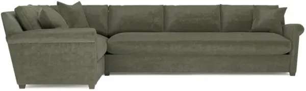 Ameerah Sage Green Velvet Corner Sectional - Right End - 140"
