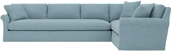Ameerah Eggshell Blue Performance Slipcovered Corner Sectional - Left End - 140"