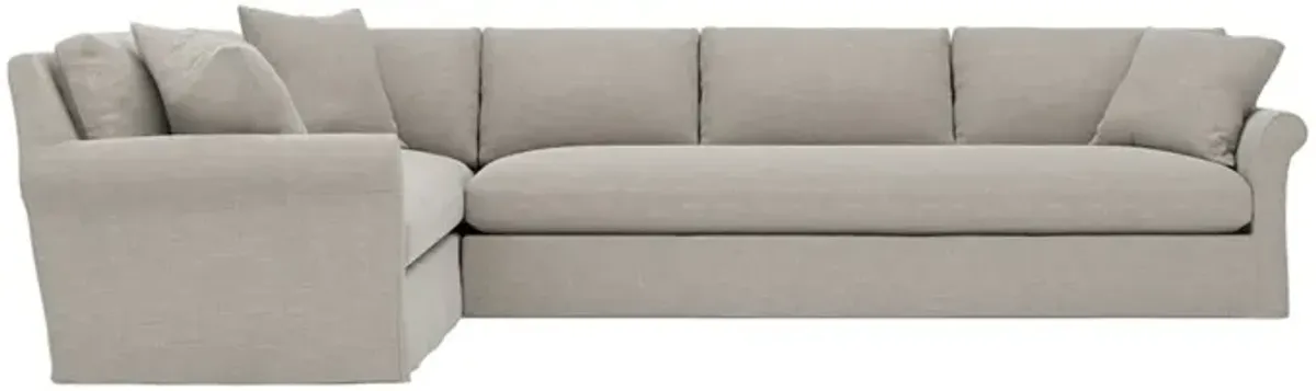 Ameerah Dove Performance Slipcovered Corner Sectional - Right End - 140"
