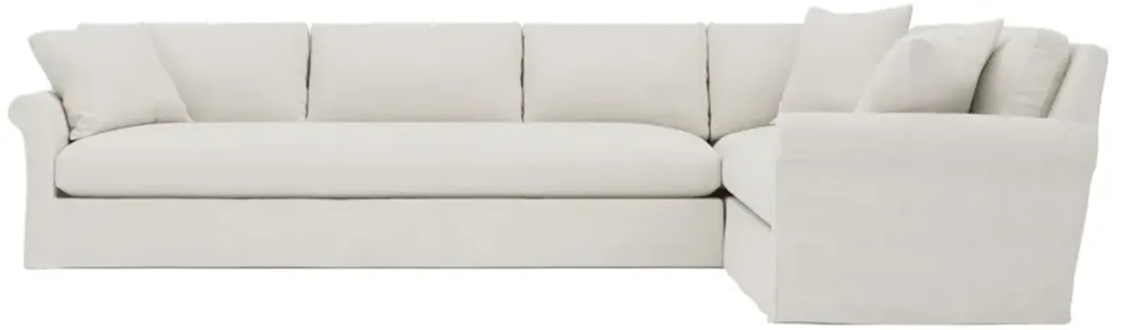 Ameerah Pearl Textured Weave Slipcovered Corner Sectional - Left End - 140"