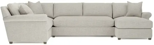 Ameerah Fog Textured Weave U-Chaise Sectional - Right Chaise - 138"