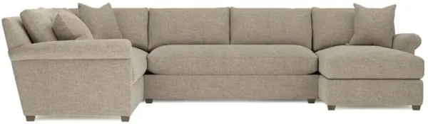 Ameerah Sand Textured Weave U-Chaise Sectional - Right Chaise - 138"