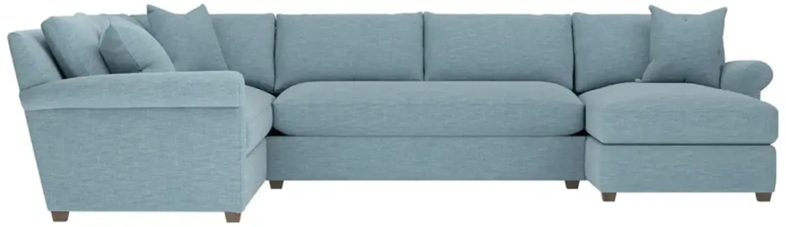 Ameerah Eggshell Blue Performance U-Chaise Sectional - Right Chaise - 138"