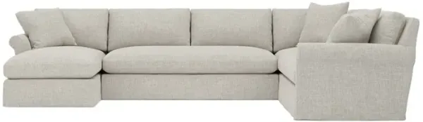 Ameerah Fog Textured Weave Slipcovered U-Chaise Sectional - Left Chaise - 138"
