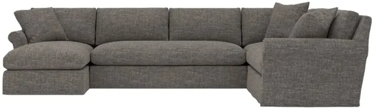 Ameerah Truffle Performance Slipcovered U-Chaise Sectional - Left Chaise - 138"