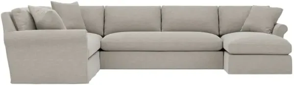 Ameerah Dove Performance Slipcovered U-Chaise Sectional - Right Chaise - 138"