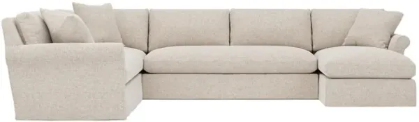 Ameerah Straw Performance Slipcovered U-Chaise Sectional - Right Chaise - 138"