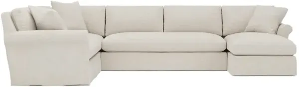Ameerah Sea Salt Performance Slipcovered U-Chaise Sectional - Right Chaise - 138"